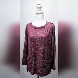Large Maroon Long Sleeve Top